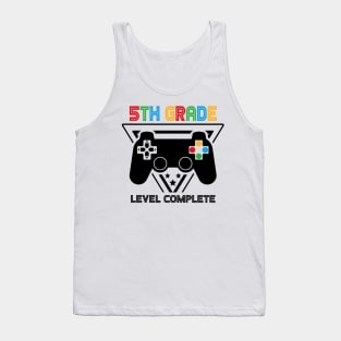 5th Grade Level Complete Graduation Gamer Boys Kids Tank Top